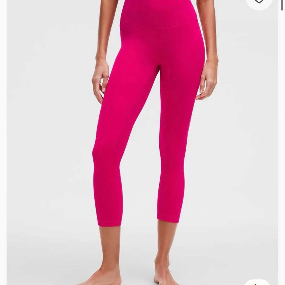 Lululemon 23 inch high rise crop align pants Pink High-Waisted Leggings - Picture 2 of 4